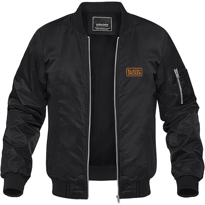 Men's Black Decker Logo Lightweight Bomber Jacket