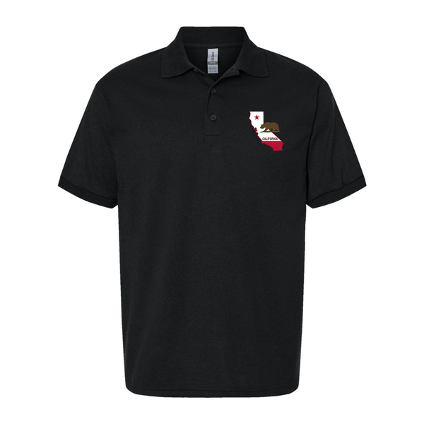 Men's California Bear Map Dry Blend Jersey Polo