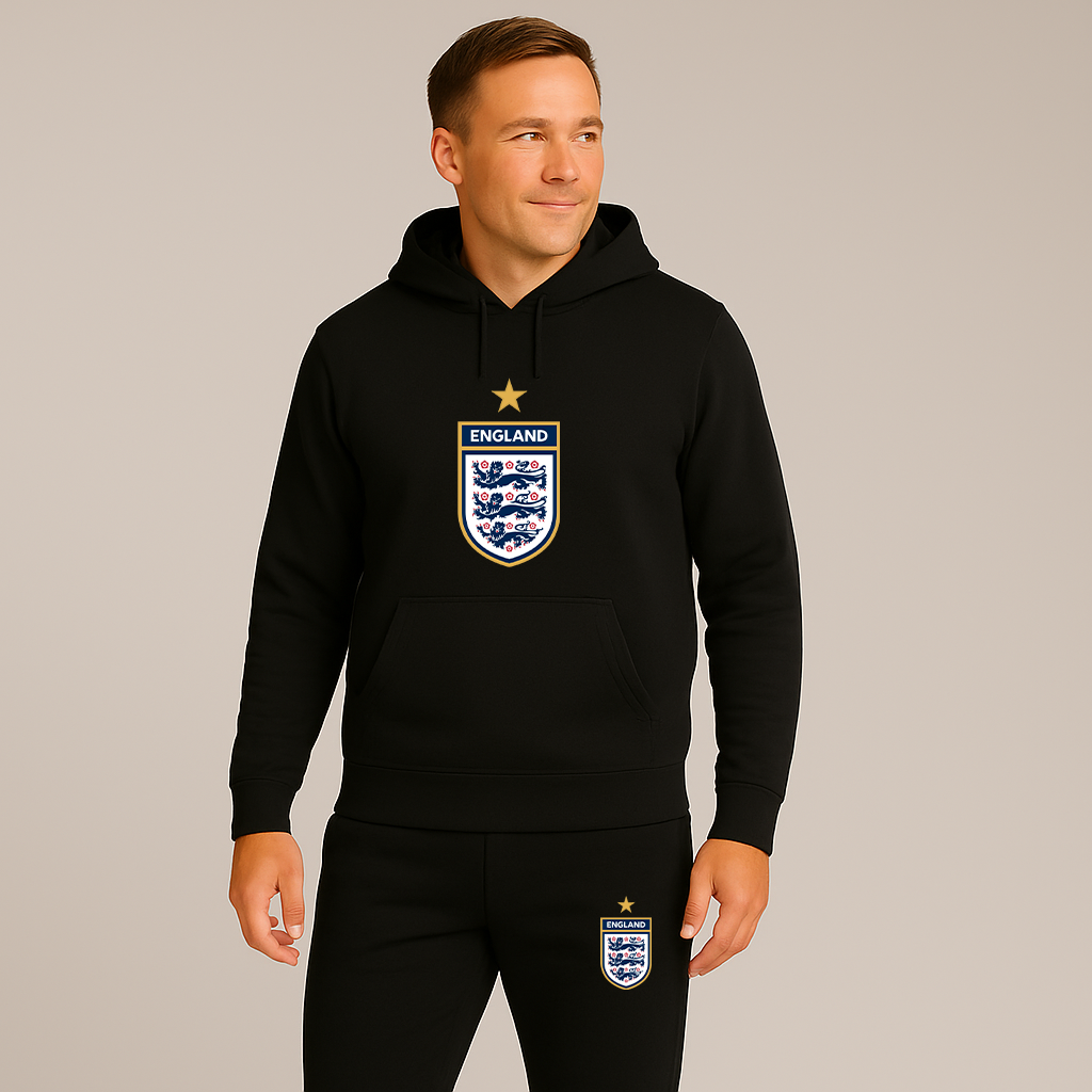 Men's England National Soccer Team Logo Hoodie Joggers Set