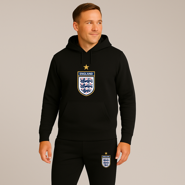 Men's England National Soccer Team Logo Hoodie Joggers Set