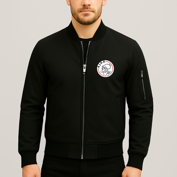 Men's Amsterdamsche FC Ajax Lightweight Bomber Jacket Windbreaker Softshell Varsity Jacket Coat