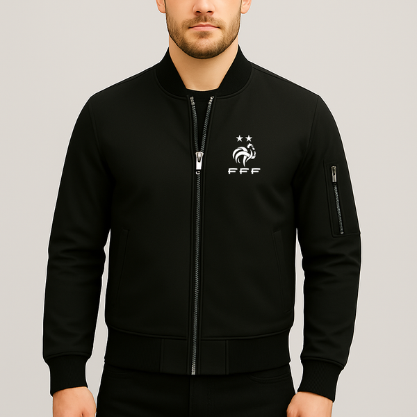 Men's France Soccer Lightweight Bomber Jacket Windbreaker Softshell Varsity Jacket Coat