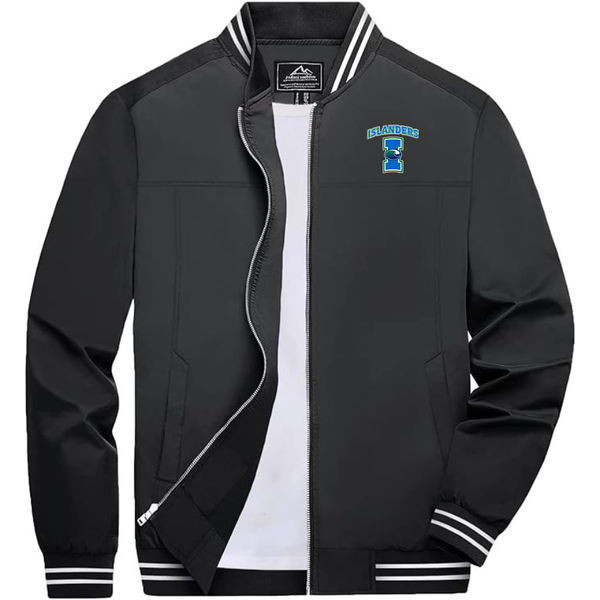 Men's Texas AM CC Islanders  Lightweight Zip-Up Bomber Jacket Ribbed Collar and Cuffs Outerwear