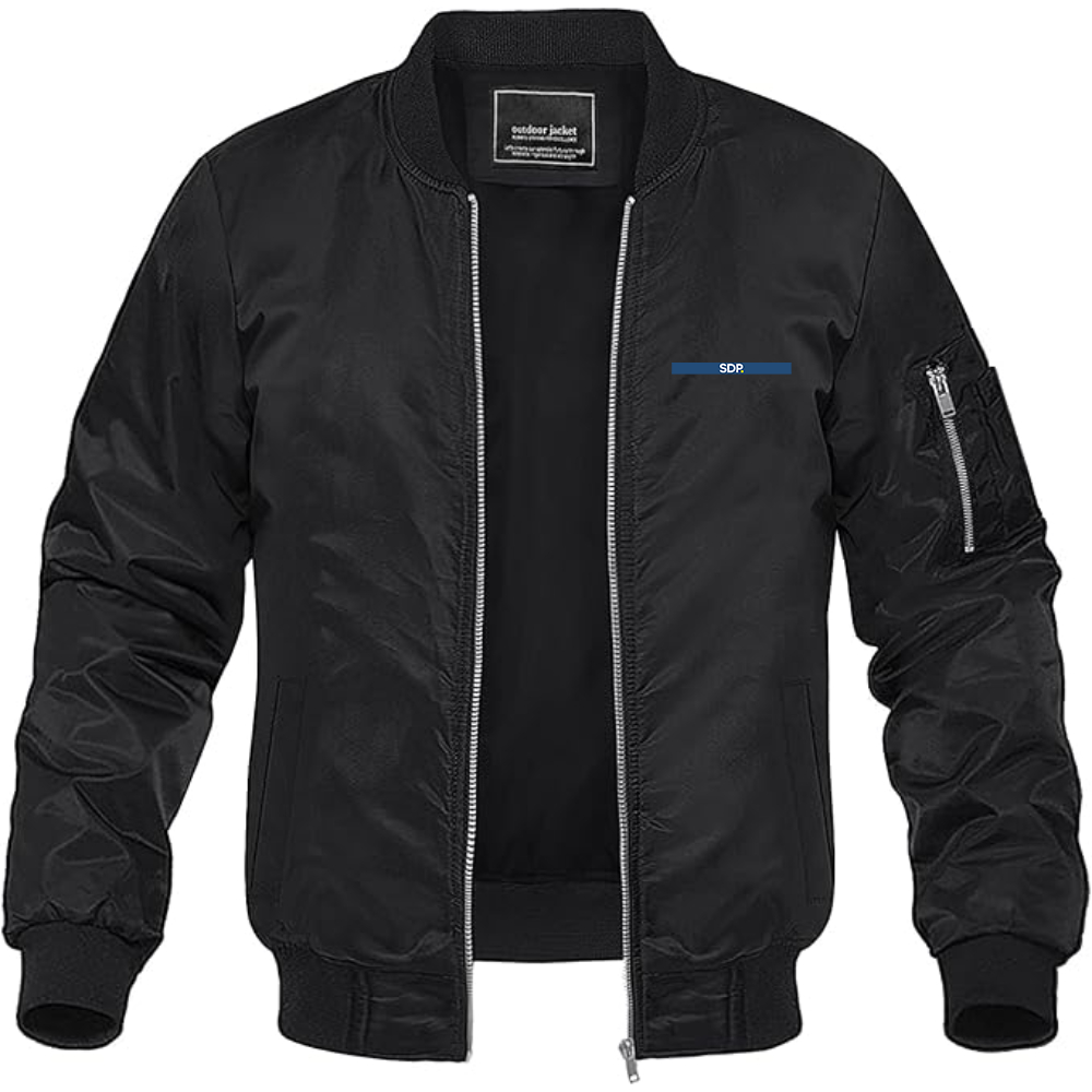 Men's  SDP  Logo  Lightweight Bomber Jacket Windbreaker Softshell Varsity Jacket Coat