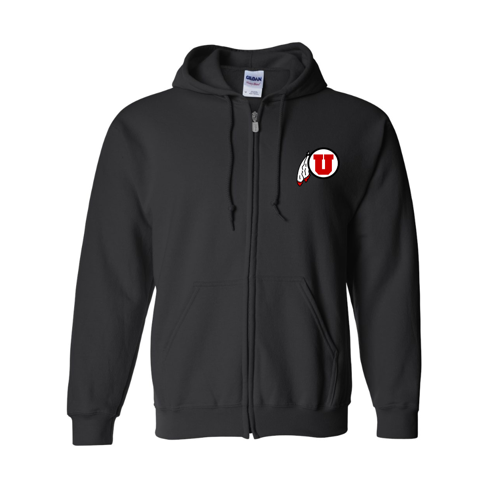 Men's  Utah Utes Gildan  Heavy Blend Full Zip Hooded Sweatshirt