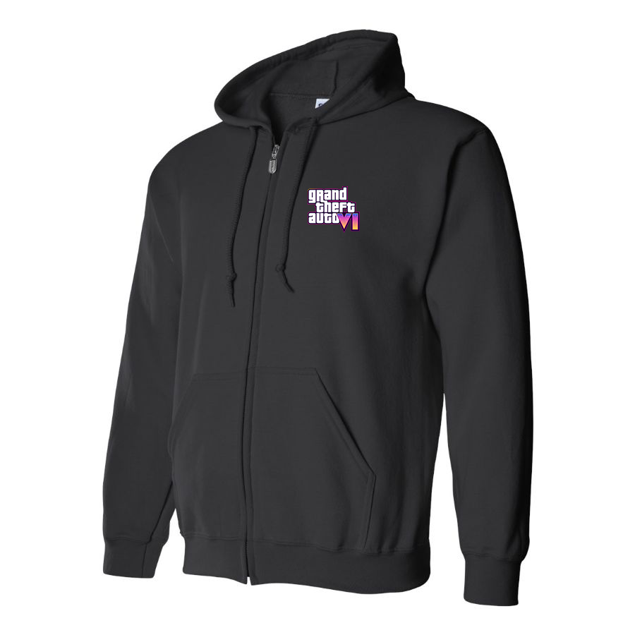 Men's GTA 6 Grand Theft Auto VI Zipper Hoodie Game