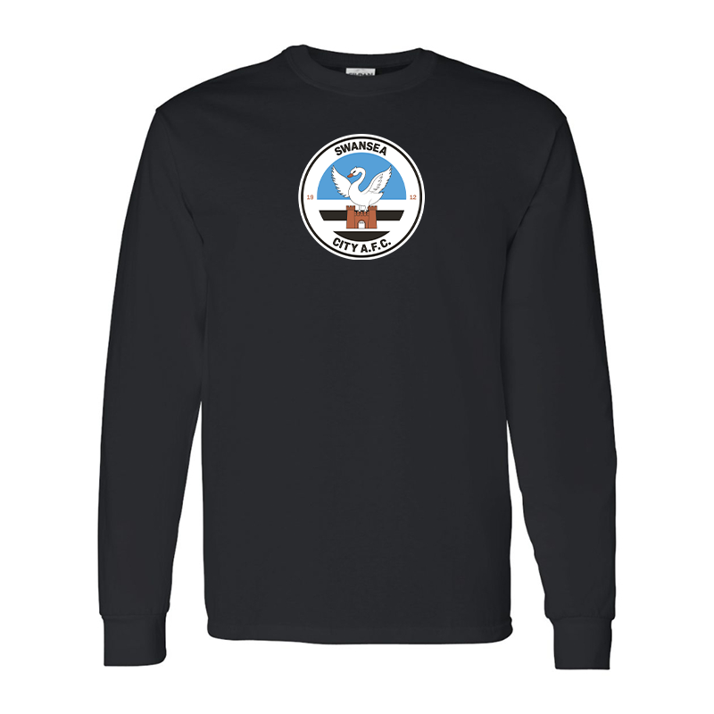 Men's Swansea City Soccer Gildan Heavy Cotton Long Sleeve T-Shirt