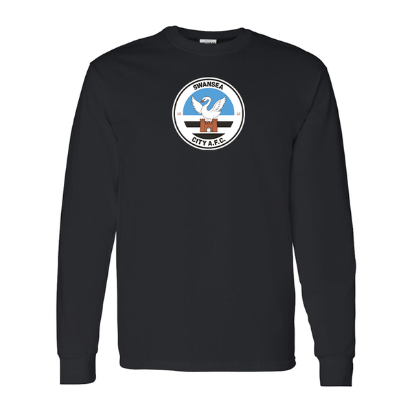 Men's Swansea City Soccer Gildan Heavy Cotton Long Sleeve T-Shirt