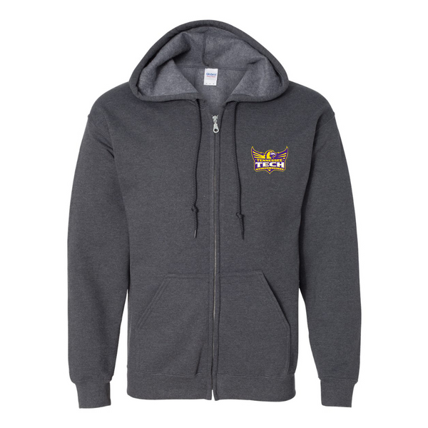 Men's Tennessee Tech Golden Eagles JERZEES NuBlend Full-Zip Hooded Sweatshirt