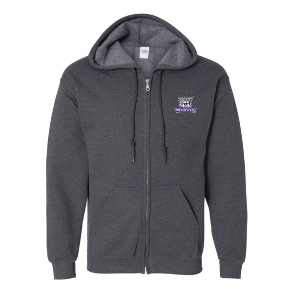 Men's Weber State Wildcats JERZEES NuBlend Full-Zip Hooded Sweatshirt