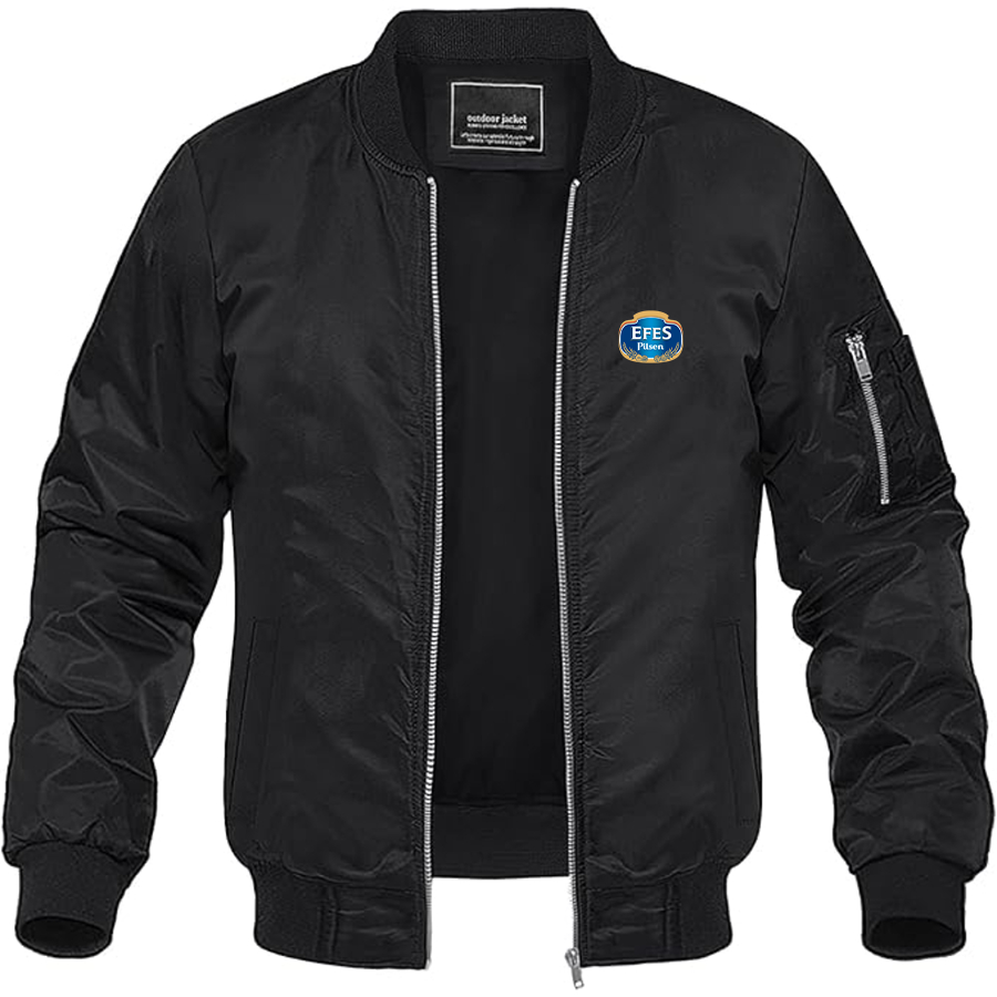 Men's Efes Logo Lightweight Bomber Jacket Windbreaker Softshell Varsity Jacket Coat