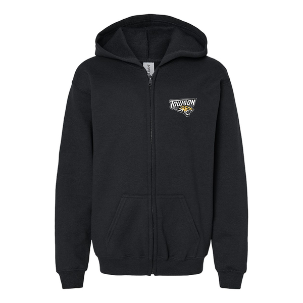 Gildan Heavy Blend Youth Towson Tigers Full Zip Hooded Sweatshirt
