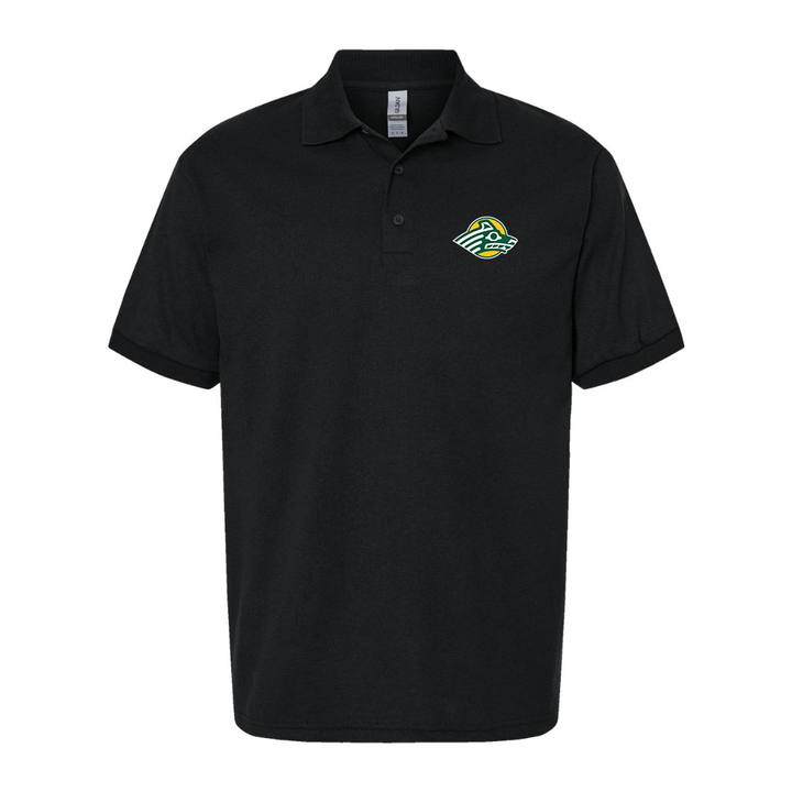 Men's Alaska Anchorage Seawolves Wildcats Dry Blend Jersey Polo - Black