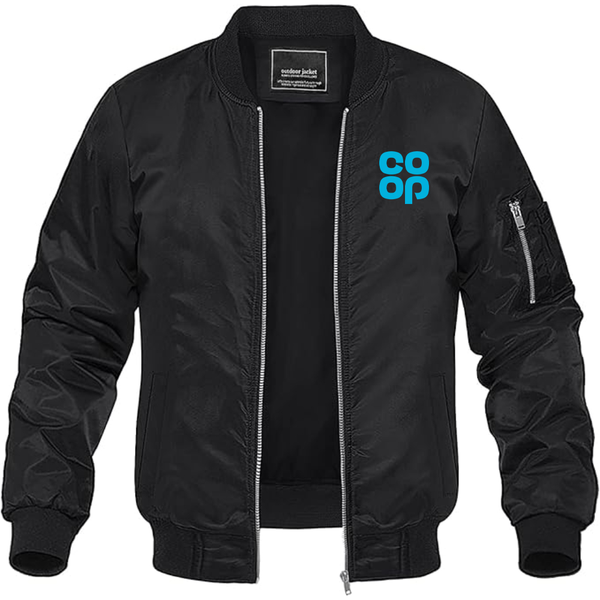 Men's CoOp Lightweight Bomber Jacket Windbreaker Softshell Varsity Jacket Coat