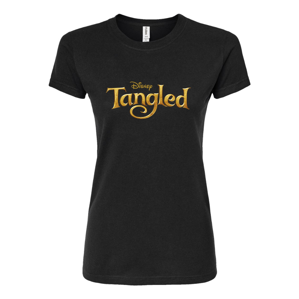 Women's Tangled Disney Cartoon Round Neck T-Shirt