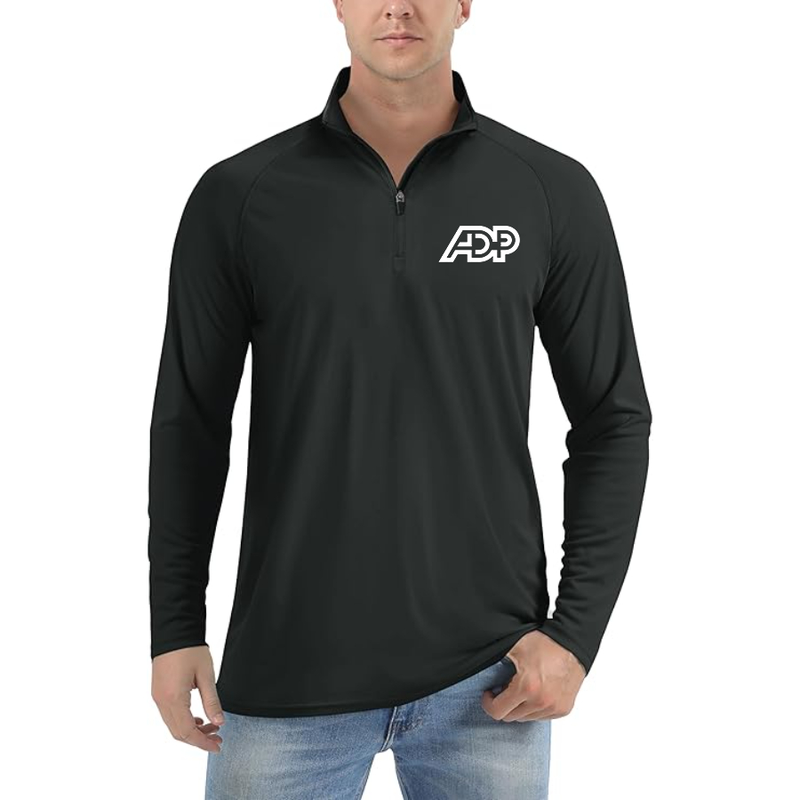 Men's  ADP  Lightweight Quarter-Zip Athletic Shirt Long Sleeve