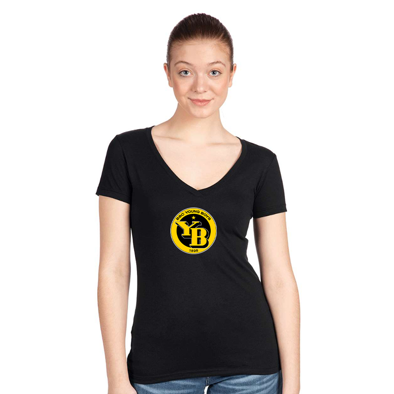 Women's  Young Boys Soccer V-Neck T-Shirt