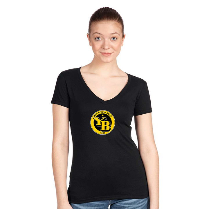 Women's  Young Boys Soccer V-Neck T-Shirt