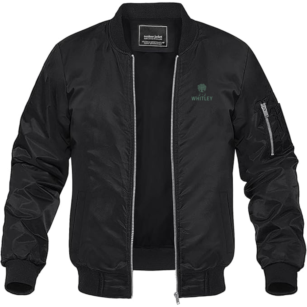Men's JJ Whitley Logo Lightweight Bomber Jacket Windbreaker Softshell Varsity Jacket Coat
