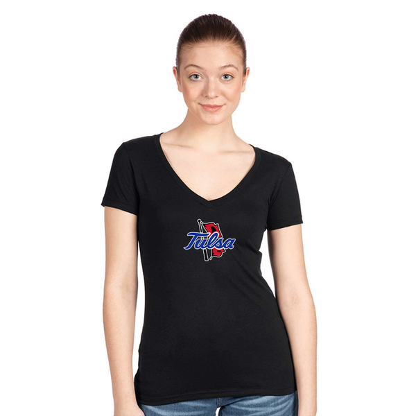 Women's Tulsa Golden Hurricane  Next Level V-Neck T-Shirt