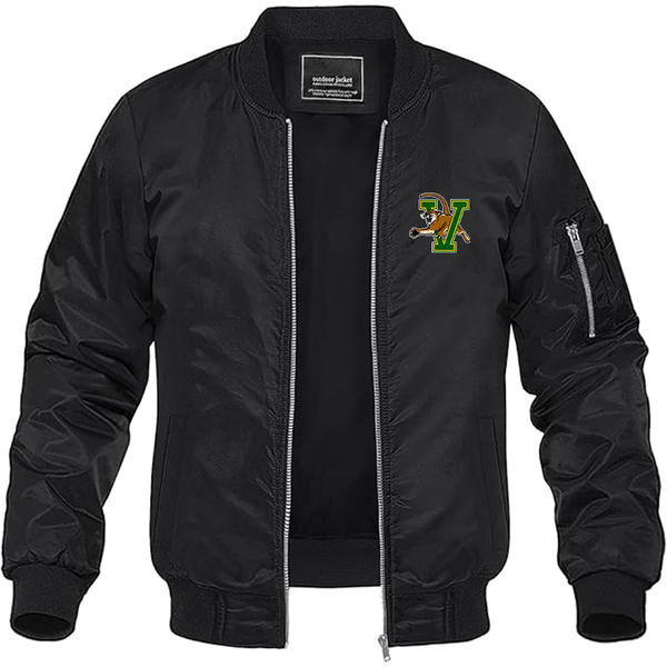 Men's Vermont Catamounts  Lightweight Bomber Jacket Windbreaker Softshell Varsity Jacket Coat