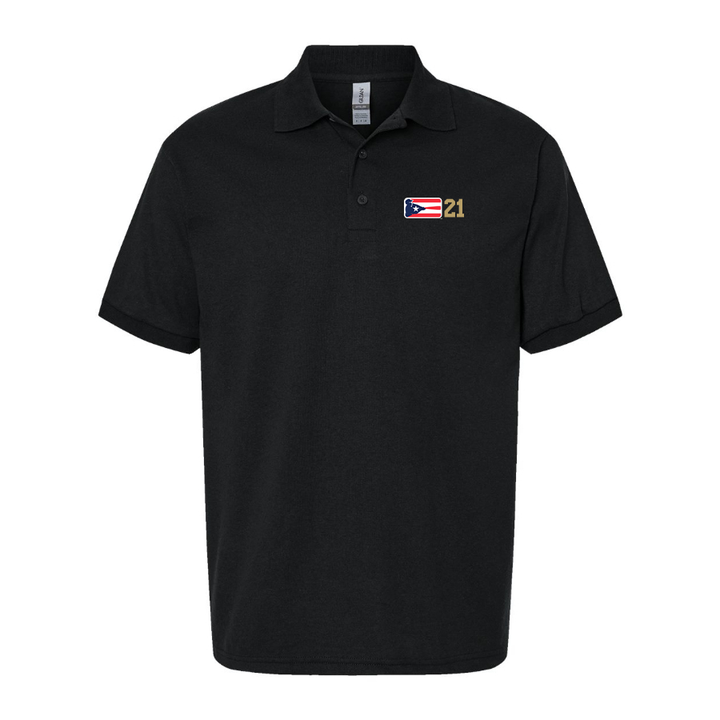 Men's Liga de Beisbol Profesional Roberto Clemente Logo Dry Blend Polo - Black