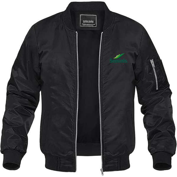Men's  Seminis  Logo  Lightweight Bomber Jacket Windbreaker Softshell Varsity Jacket Coat