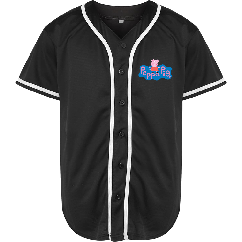 Men's Pegga Pig Cartoon Baseball Jersey