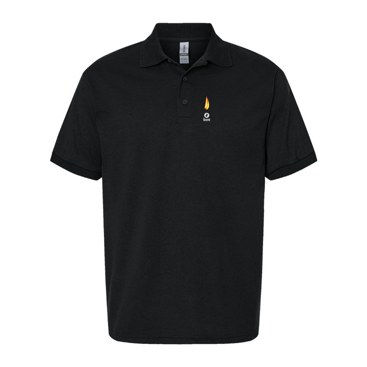 Men's Burn Logo Dry Blend Polo - Black