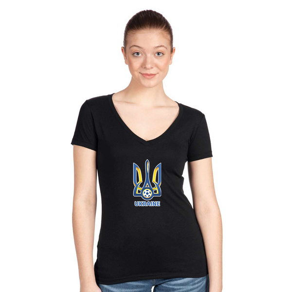 Women's Ukraine National Football Soccer Team  Next Level V-Neck T-Shirt