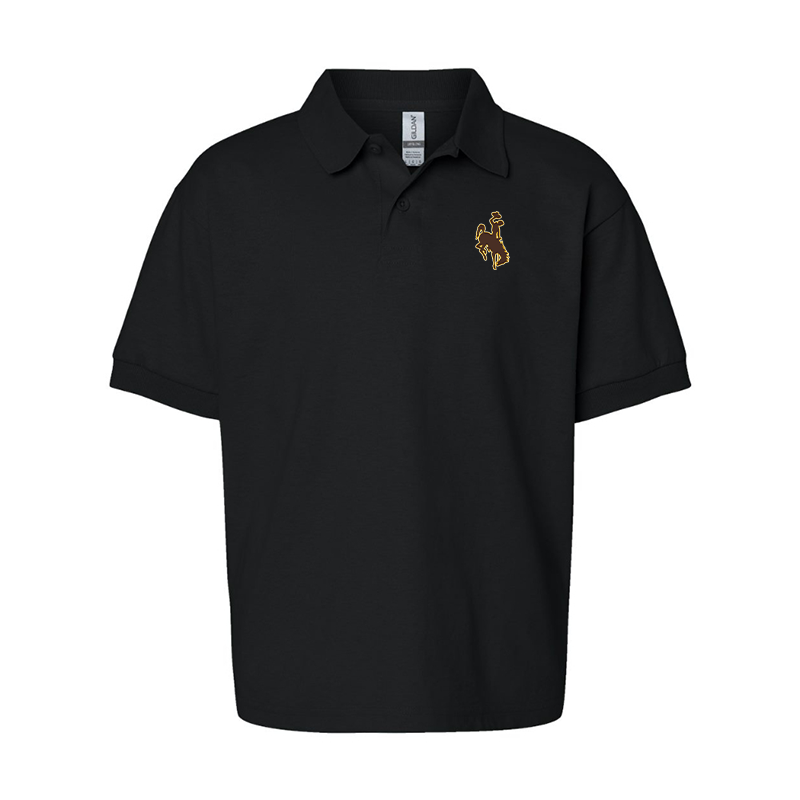 Youth   Wyoming Cowboys Gildan Dry Blend Jersey Polo