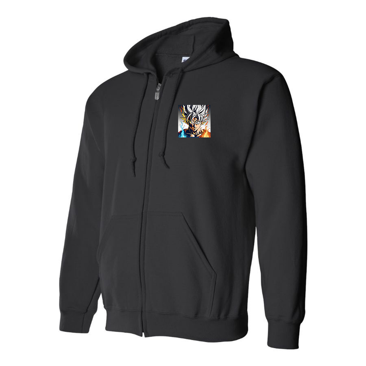 Men's Goku Fire Dragon Ball Z Cartoon Zipper Hoodie