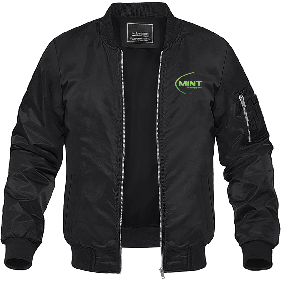 Men's Mint Radio Logo Lightweight Bomber Jacket