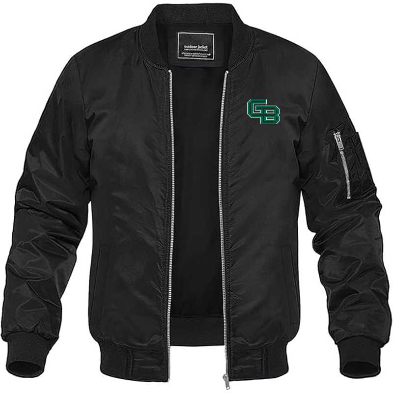 Men's  Wisconsin Green Bay Phoenix Lightweight Bomber Jacket Windbreaker Softshell Varsity Jacket Coat