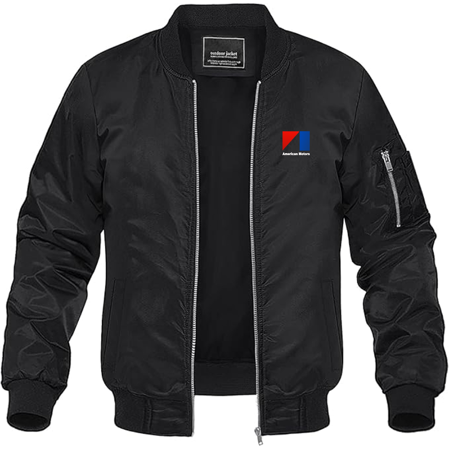 Men's AMC Logo Lightweight Bomber Jacket Windbreaker Softshell Varsity Jacket Coat