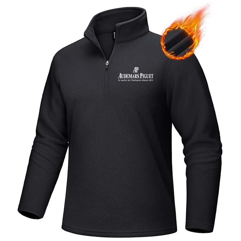 Men's Audemars-Piguet MAGCOMSEN Men_s Quarter-Zip Pullover Polar Fleece Sweatshirt Stand Collar Long Sleeve Shirt for Men Thermal Winter Fall