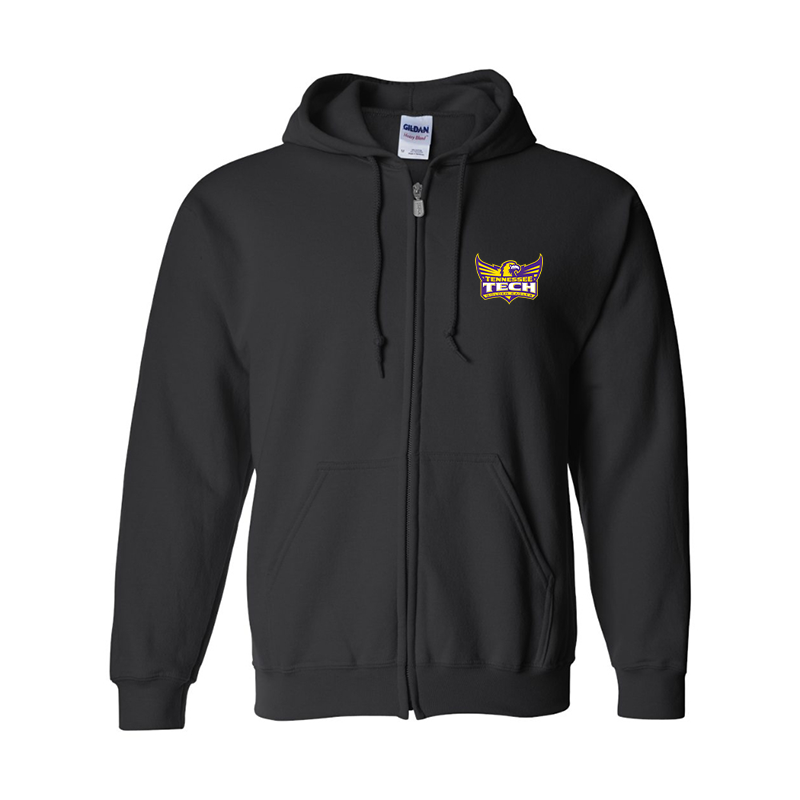 Men's Tennessee Tech Golden Eagles Gildan  Heavy Blend Full Zip Hooded Sweatshirt