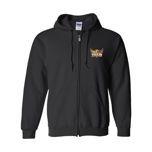 Men's Tennessee Tech Golden Eagles Gildan  Heavy Blend Full Zip Hooded Sweatshirt
