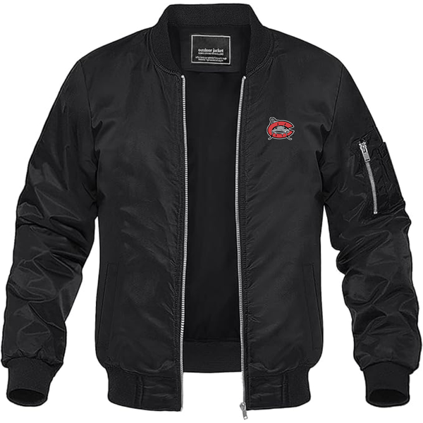 Men's  Carolina Mudcats  Logo Lightweight Bomber Jacket Windbreaker Softshell Varsity Jacket Coat