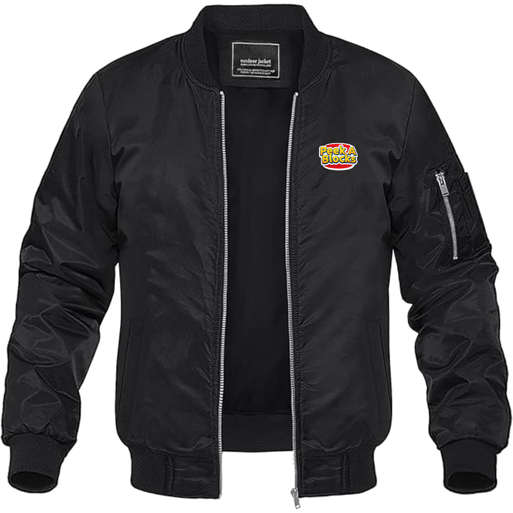 Men's  Peek A Blocks  Lightweight Bomber Jacket Windbreaker Softshell Varsity Jacket Coat