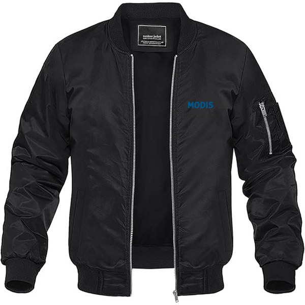 Men's Modis Logo Lightweight Bomber Jacket Windbreaker Softshell Varsity Jacket Coat