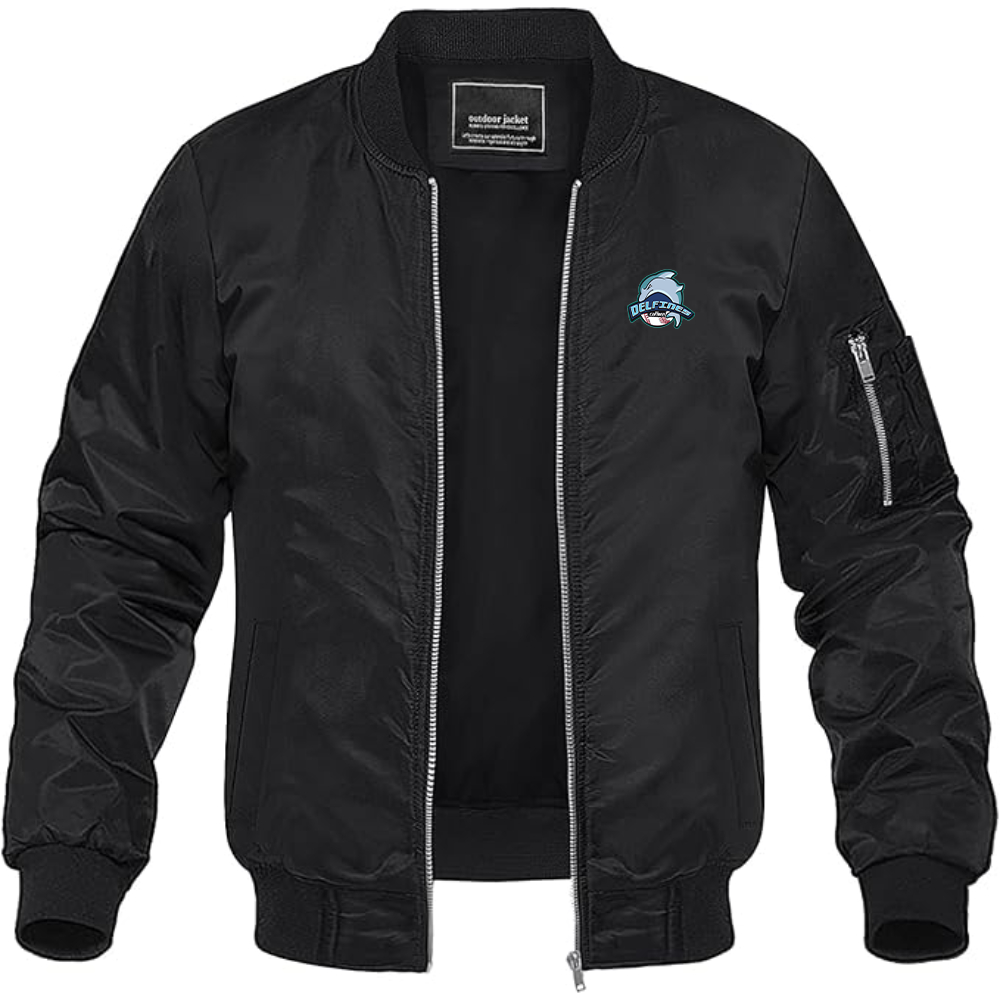 Men's Carmen Delfines Logo Lightweight Bomber Jacket Windbreaker Softshell Varsity Jacket Coat