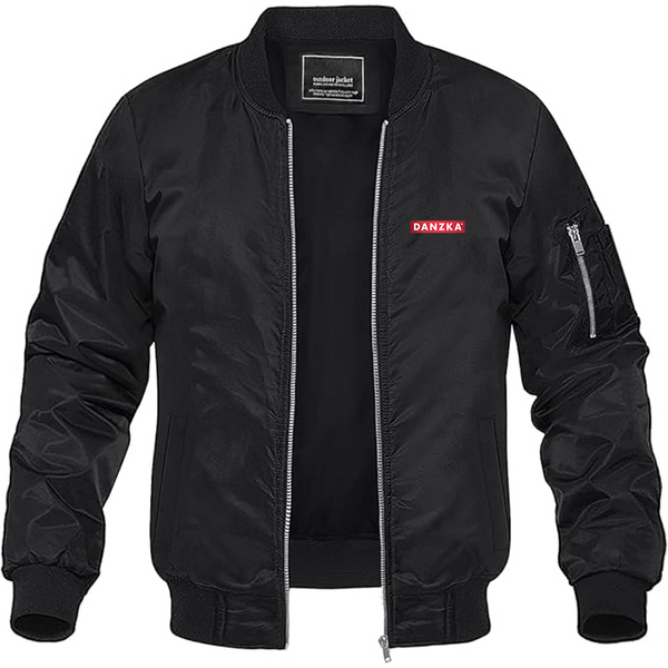 Men's Danzka Logo Lightweight Bomber Jacket Windbreaker Softshell Varsity Jacket Coat