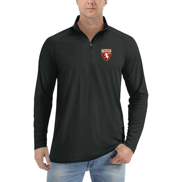 Men's Torino Soccer Lightweight Quarter-Zip Athletic Shirt Long Sleeve Performance