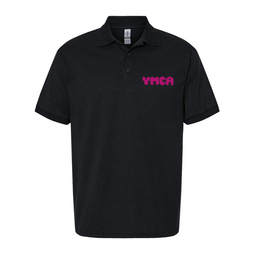Men's YMCA Mauve Dry Blend Jersey Polo - Black
