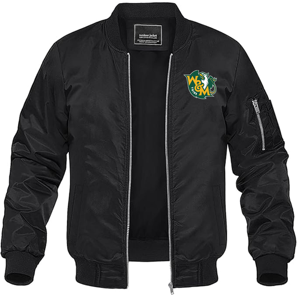 Men's  William and Mary Tribe Lightweight Bomber Jacket Windbreaker Softshell Varsity Jacket Coat