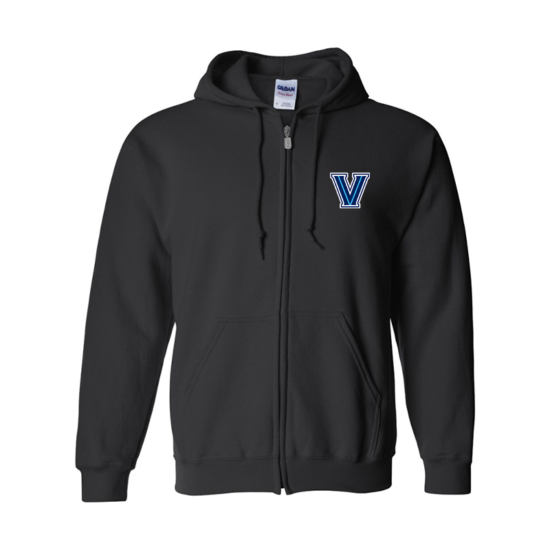 Men's Villanova Wildcats Gildan  Heavy Blend Full Zip Hooded Sweatshirt