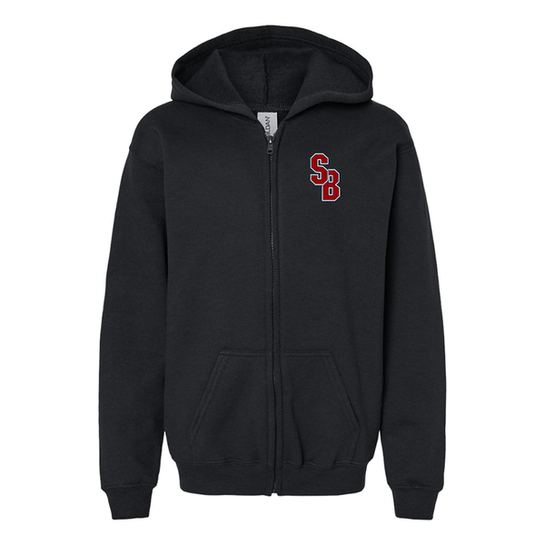 Gildan Heavy Blend Youth Stony Brook Seawolves Full Zip Hooded Sweatshirt