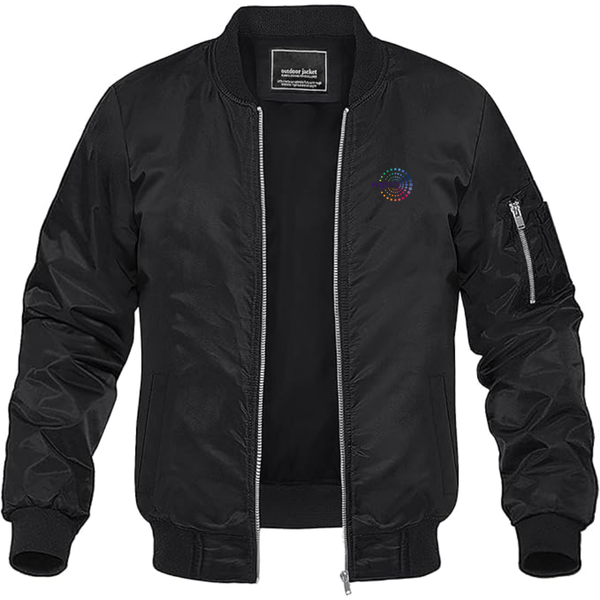 Men's  Wipro Logo Lightweight Bomber Jacket Windbreaker Softshell Varsity Jacket Coat