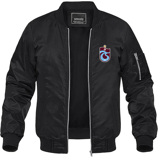 Men's Trabzonspor Soccer Lightweight Bomber Jacket Windbreaker Softshell Varsity Jacket Coat